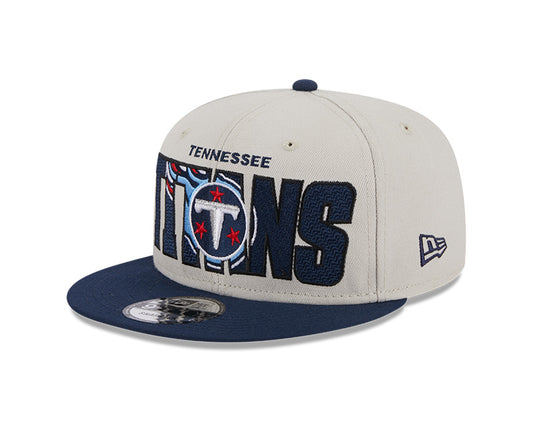 Tennessee Titans New Era 2023 NFL Draft 9FIFTY Snapback Adjustable Hat - Stone/Navy - Pro League Sports Collectibles Inc.