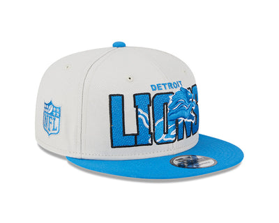 Detroit Lions New Era 2023 NFL Draft 9FIFTY Snapback Adjustable Hat - Stone/Blue - Pro League Sports Collectibles Inc.
