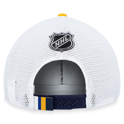 St. Louis Blues Fanatics Branded Blue 2023 NHL Draft On Stage Trucker Adjustable Hat - Pro League Sports Collectibles Inc.