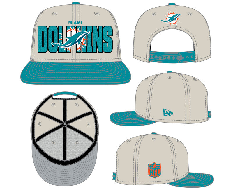 Miami Dolphins New Era 2023 NFL Draft 9FIFTY Snapback Adjustable Hat -  Stone/Aqua