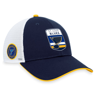 St. Louis Blues Fanatics Branded Blue 2023 NHL Draft On Stage Trucker Adjustable Hat - Pro League Sports Collectibles Inc.