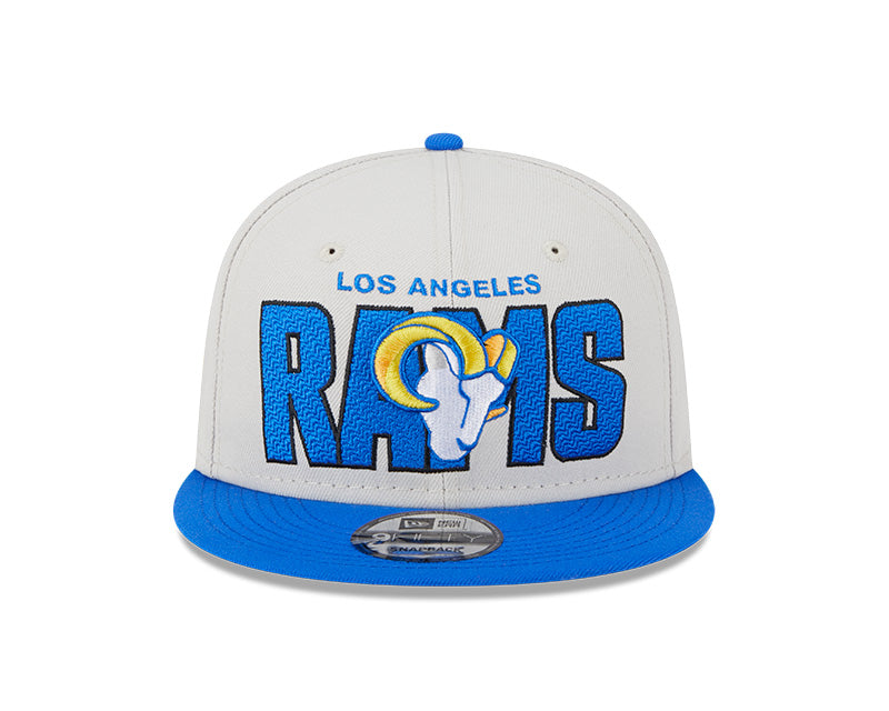 Los Angeles Rams New Era 2023 NFL Draft 9FIFTY Snapback Adjustable Hat - Stone/Royal - Pro League Sports Collectibles Inc.