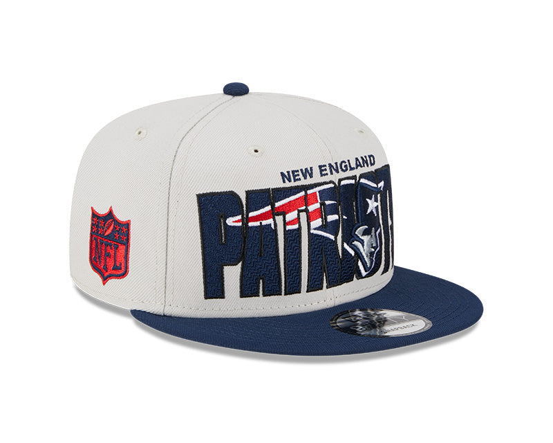 New England Patriots New Era 2023 NFL Draft 9FIFTY Snapback Adjustable Hat - Stone/Navy - Pro League Sports Collectibles Inc.