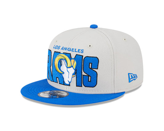 Los Angeles Rams New Era 2023 NFL Draft 9FIFTY Snapback Adjustable Hat - Stone/Royal - Pro League Sports Collectibles Inc.