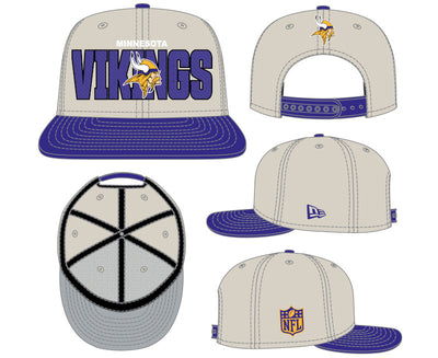 Minnesota Vikings New Era 2023 NFL Draft 9FIFTY Snapback Adjustable Hat - Stone/Purple - Pro League Sports Collectibles Inc.