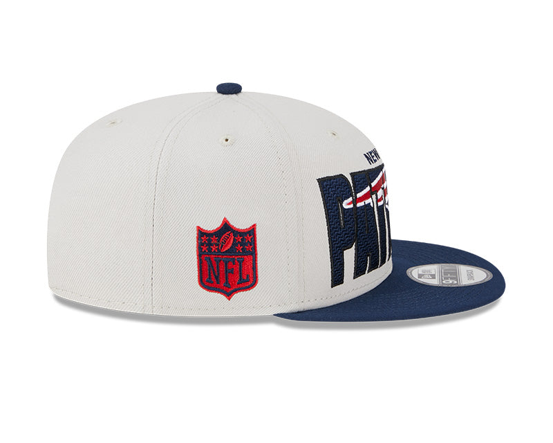 New England Patriots New Era 2023 NFL Draft 9FIFTY Snapback Adjustable Hat - Stone/Navy - Pro League Sports Collectibles Inc.