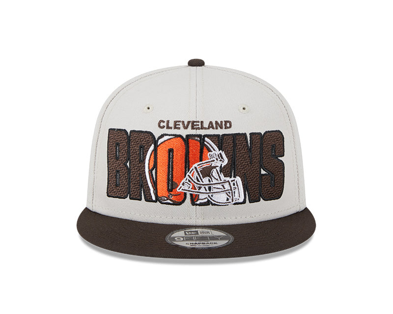 Cleveland Browns New Era 2023 NFL Draft 9FIFTY Snapback Adjustable Hat - Stone/Brown - Pro League Sports Collectibles Inc.