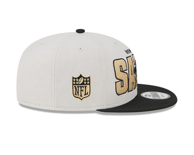 New Orleans Saints New Era 2023 NFL Draft 9FIFTY Snapback Adjustable Hat - Stone/Gold - Pro League Sports Collectibles Inc.