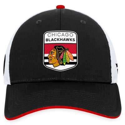 Chicago Blackhawks Fanatics Branded Blue 2023 NHL Draft On Stage Trucker Adjustable Hat - Pro League Sports Collectibles Inc.
