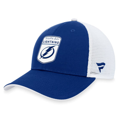 Tampa Bay Lightning Fanatics Branded Blue 2023 NHL Draft On Stage Trucker Adjustable Hat - Pro League Sports Collectibles Inc.