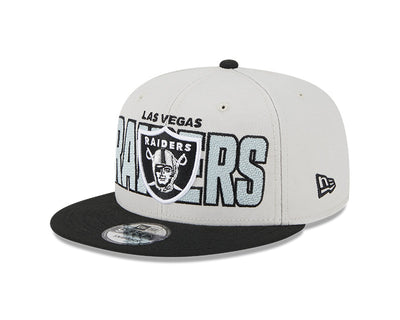 Las Vegas Raiders New Era 2023 NFL Draft 9FIFTY Snapback Adjustable Hat - Stone/Black - Pro League Sports Collectibles Inc.