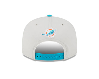 Miami Dolphins New Era 2023 NFL Draft 9FIFTY Snapback Adjustable Hat - Stone/Aqua - Pro League Sports Collectibles Inc.