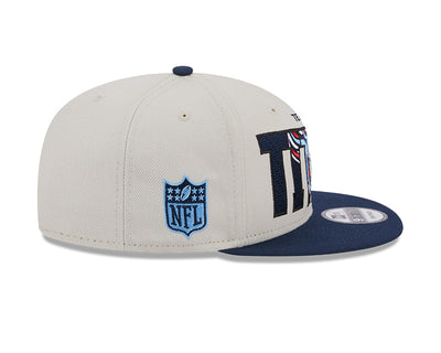 Tennessee Titans New Era 2023 NFL Draft 9FIFTY Snapback Adjustable Hat - Stone/Navy - Pro League Sports Collectibles Inc.