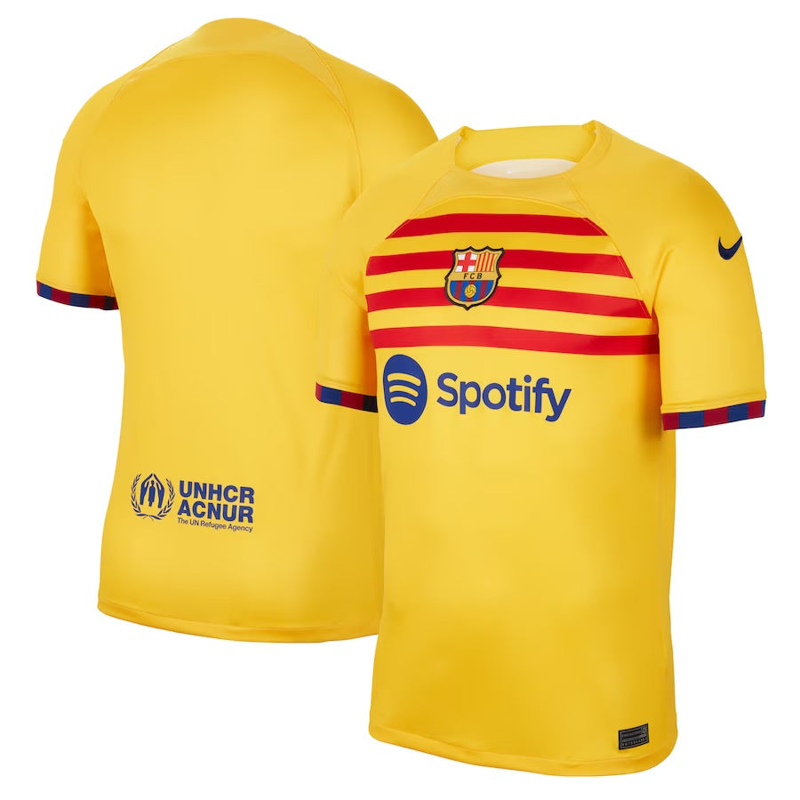 Barcelona  F.C. Nike 2022/23 4th Breathe Stadium Replica Jersey - Yellow - Pro League Sports Collectibles Inc.