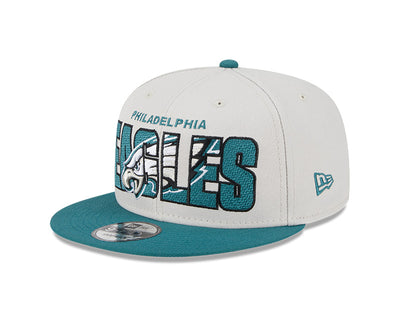 Philadelphia Eagles New Era 2023 NFL Draft 9FIFTY Snapback Adjustable Hat - Stone/Midnight Green - Pro League Sports Collectibles Inc.