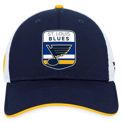 St. Louis Blues Fanatics Branded Blue 2023 NHL Draft On Stage Trucker Adjustable Hat - Pro League Sports Collectibles Inc.