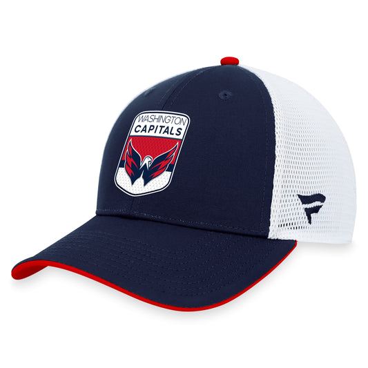 Washington Capitals Fanatics Branded Blue 2023 NHL Draft On Stage Trucker Adjustable Hat - Pro League Sports Collectibles Inc.