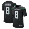 Aaron Rodgers #8 New York Jets - Alternate Nike Game Finished Player Jersey- Black - Pro League Sports Collectibles Inc.