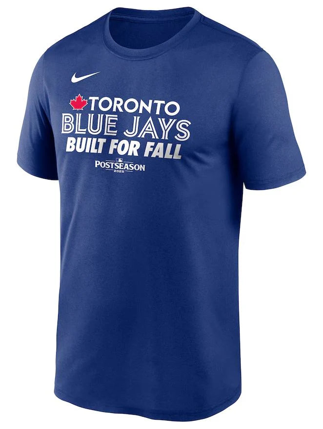 Toronto Blue Jays MLB Nike 2025 Postseason Built for Fall Dri-FIT T-Shirt - Royal Blue