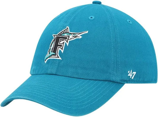 Florida Marlins Cooperstown '47 brand Clean Up Adjustable Hat - Teal
