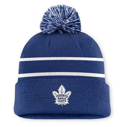 Toronto Maple Leafs Fanatics Blue Authentic Pro-Rink Cuffed Knit Toque with Pom