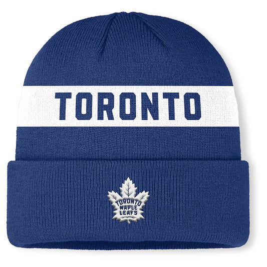 Toronto Maple Leafs Fanatics Blue Authentic Pro-Rink Cuffed Knit Toque