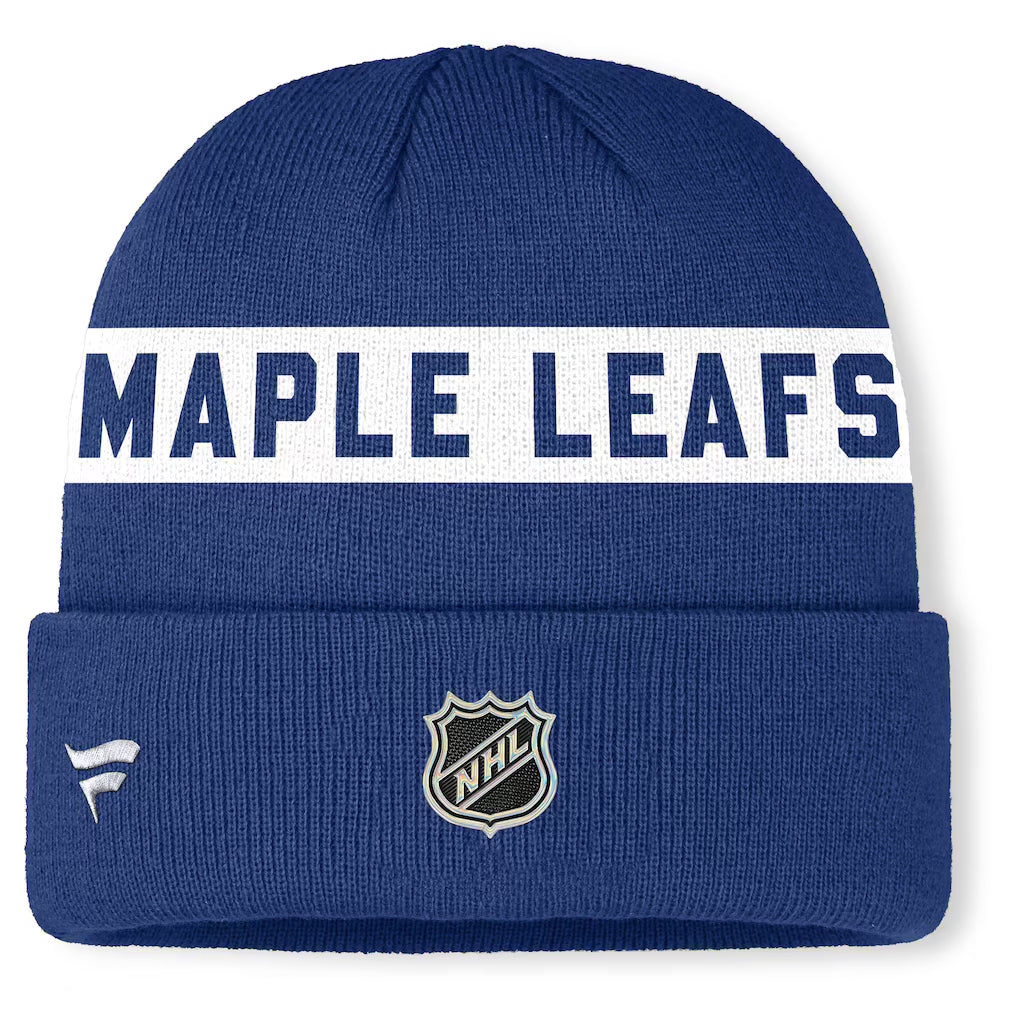 Toronto Maple Leafs Fanatics Blue Authentic Pro-Rink Cuffed Knit Toque
