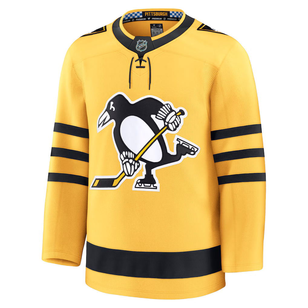 Pittsburgh Penguins Fanatics Yellow Premium Jersey - Gold Alternate