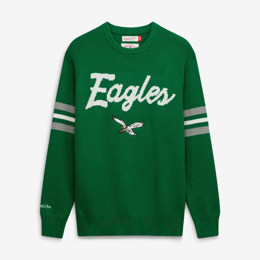 Philadelphia Eagle Mitchell & Ness Head Coach Sweater - Kelly Green