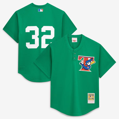 Youth Roy Halladay #32 Toronto Blue Jays Mitchell & Ness Authentic Cooperstown Collection Batting Practice Jersey - Green