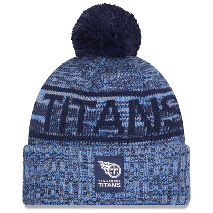 Tennessee Titans New Era 2025 Sideline Cold Weather Cuffed Knit Hat with Pom