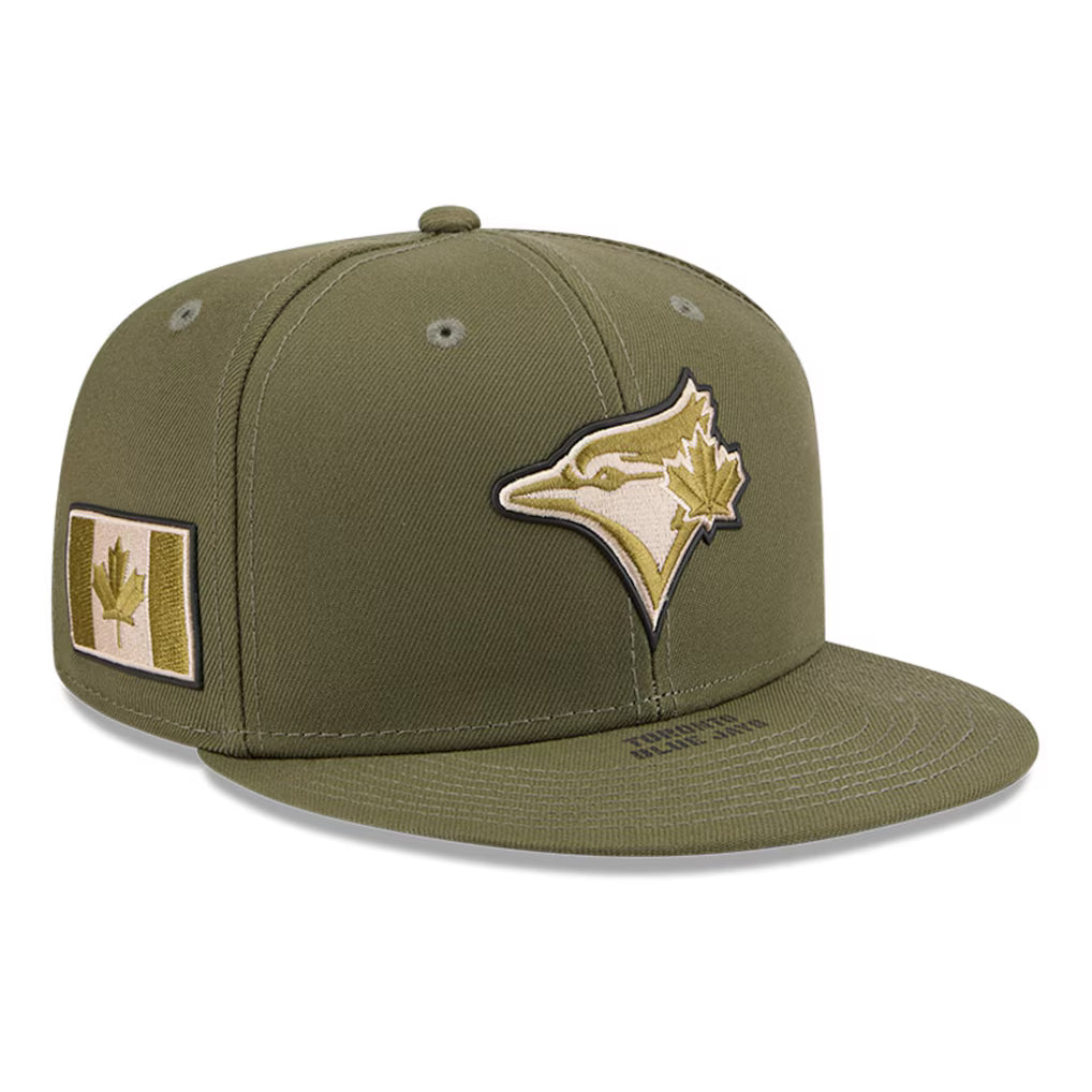 Toronto Blue Jays Armed Forces Day 2026 On-Field New Era 59FIFTY Fitted Hat - Olive