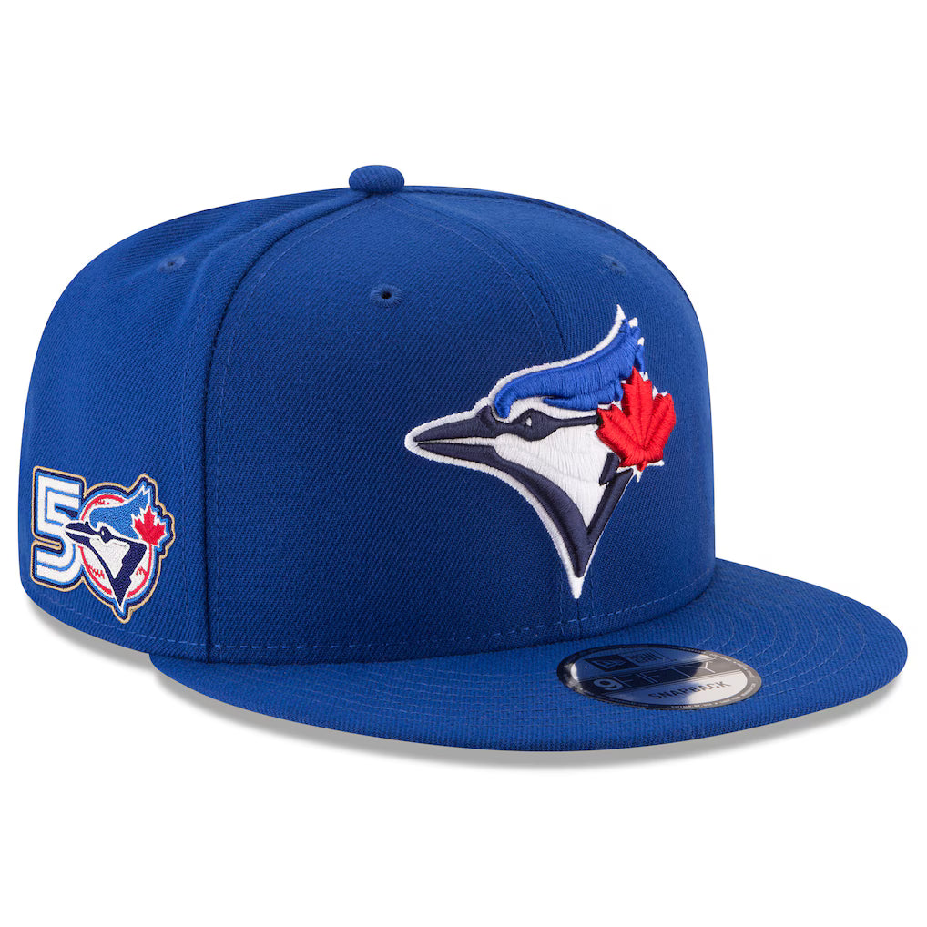 Toronto Blue Jays New Era 50th Season Anniversary On-Field 9FIFTY SnapBack Hat - Rush Blue