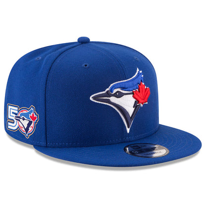 Toronto Blue Jays New Era 50th Season Anniversary On-Field 9FIFTY SnapBack Hat - Rush Blue