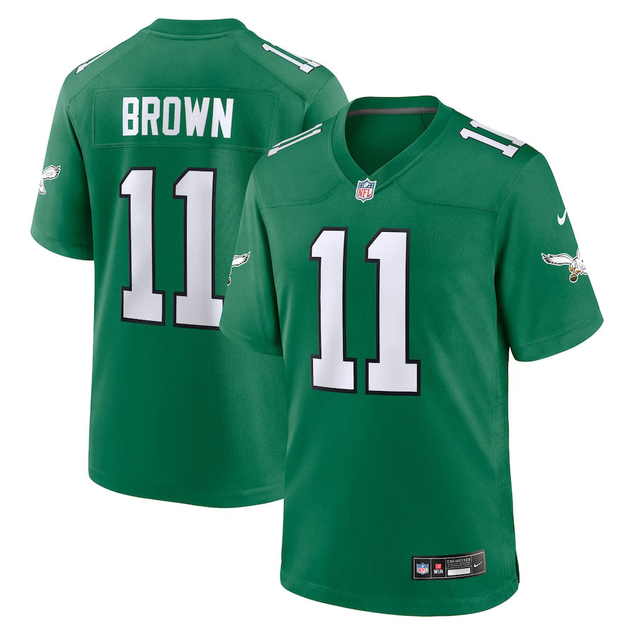 A.J Brown #11 Philadelphia Eagles Retro Green - Nike Game Jersey