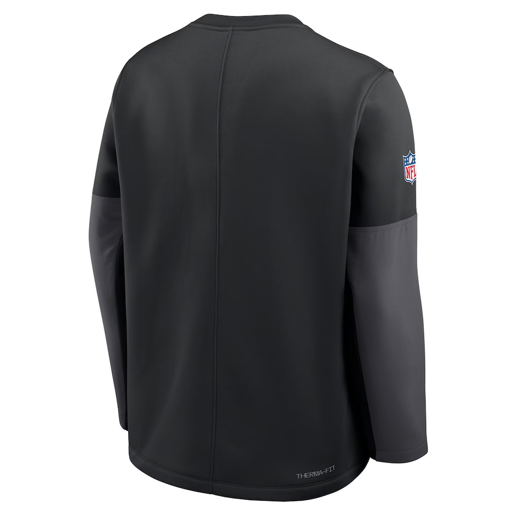 Detroit Lions Nike Sideline Coach Therma-Fit Long Sleeve Sweater - Black