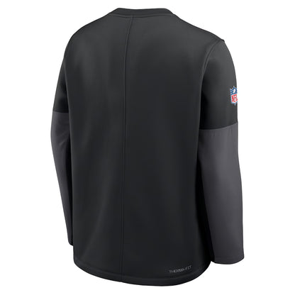 Detroit Lions Nike Sideline Coach Therma-Fit Long Sleeve Sweater - Black