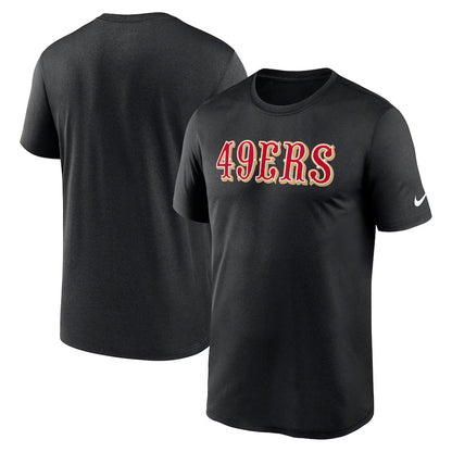 San Francisco 49ers Nike Primetime Legend Wordmark Performance T-Shirt - Black