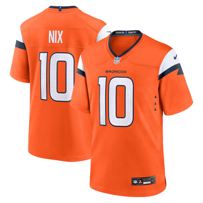 Bo Nix #10 Denver Broncos Nike Game Jersey - Orange