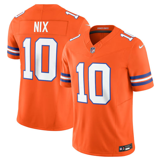 Bo Nix #10 Vapor F.U.S.E Denver Broncos Nike Limited Jersey - Orange