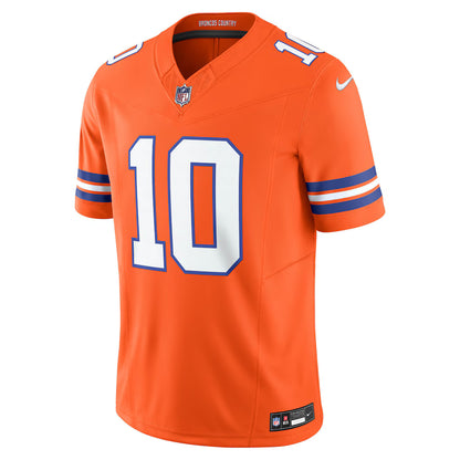 Bo Nix #10 Vapor F.U.S.E Denver Broncos Nike Limited Jersey - Orange