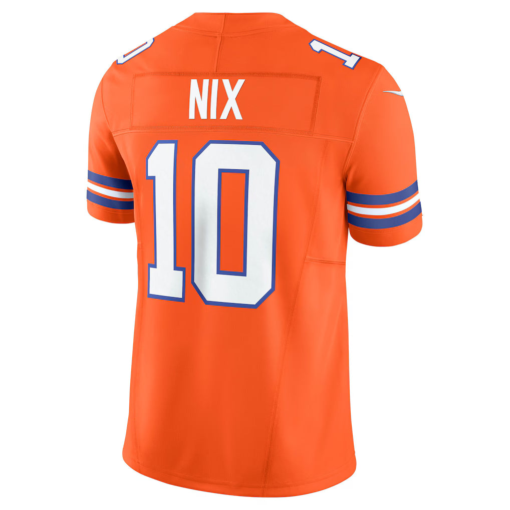 Bo Nix #10 Vapor F.U.S.E Denver Broncos Nike Limited Jersey - Orange