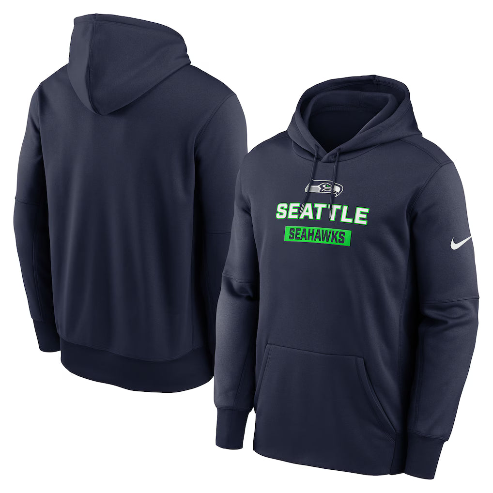Seattle Seahawks Nike Toss Sweep Performance Pullover Hoodie - College Navy
