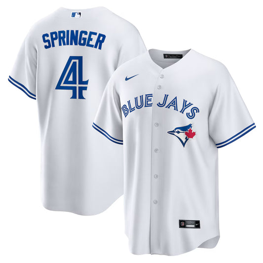 Toronto Blue Jays George Springer #4 Nike White Home Replica Team Jersey