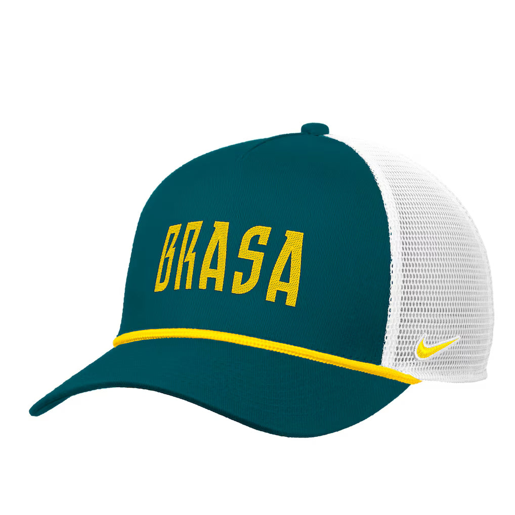 Brasil CBF Rope Trucker National Soccer Team Nike Adjustable Rise Cap