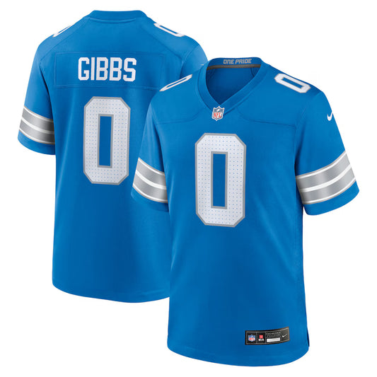 Jahmyr Gibbs #0 Detroit Lions Nike Game Jersey - Alternate Blue