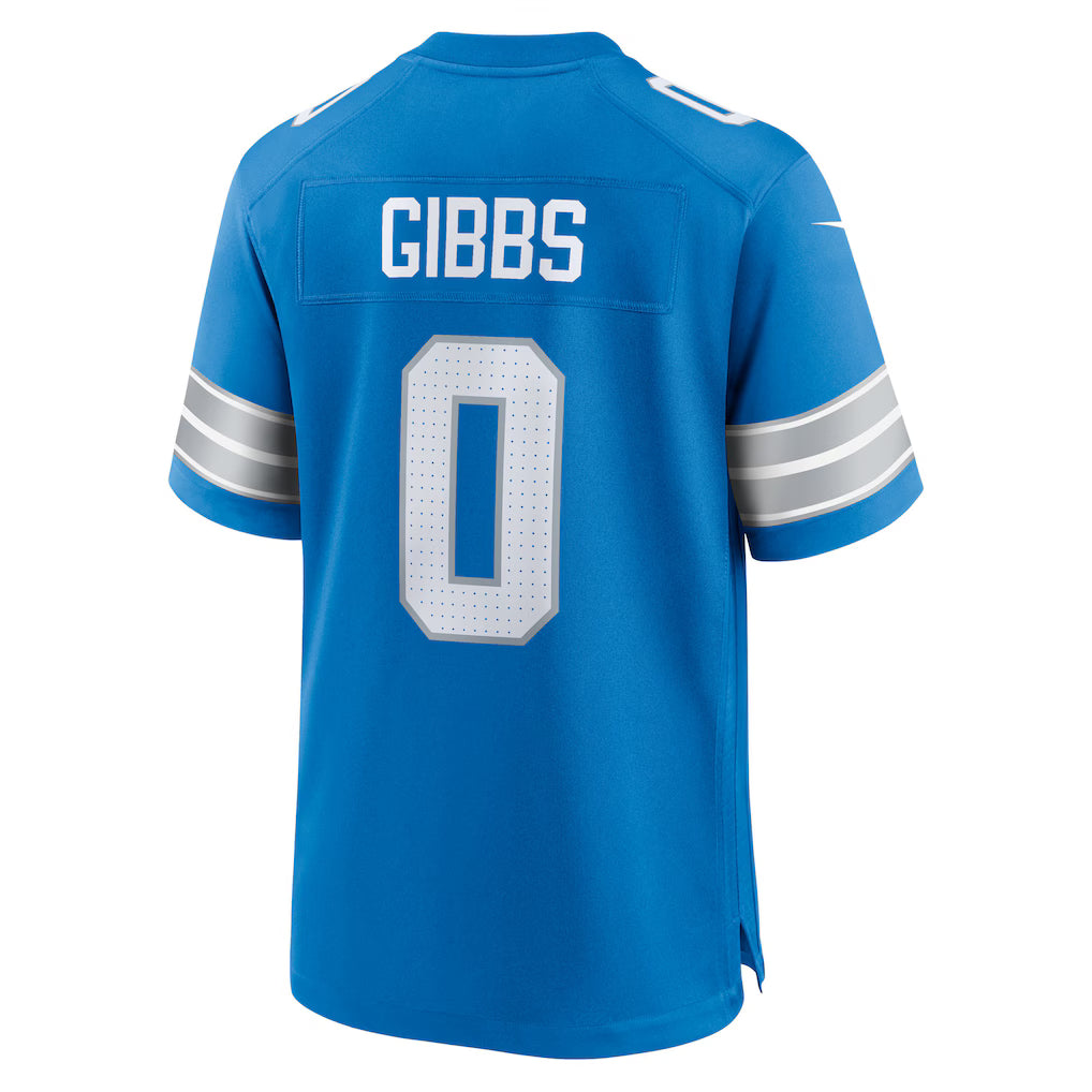 Jahmyr Gibbs #0 Detroit Lions Nike Game Jersey - Alternate Blue