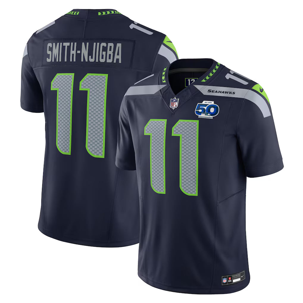 Jaxon Smith-Njigba #11 Vapor F.U.S.E 50th Season Seattle Seahawks Nike Limited Jersey - Home