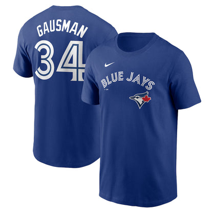 Toronto Blue Jays Kevin Guasman #34 Nike Rush Blue Name & Number T-Shirt