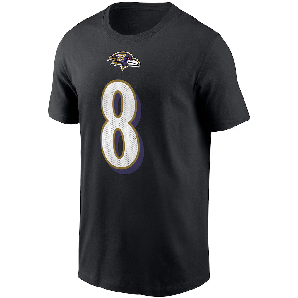 Baltimore Ravens Lamar Jackson #8 Legend Name and Number Nike T-Shirt - Black